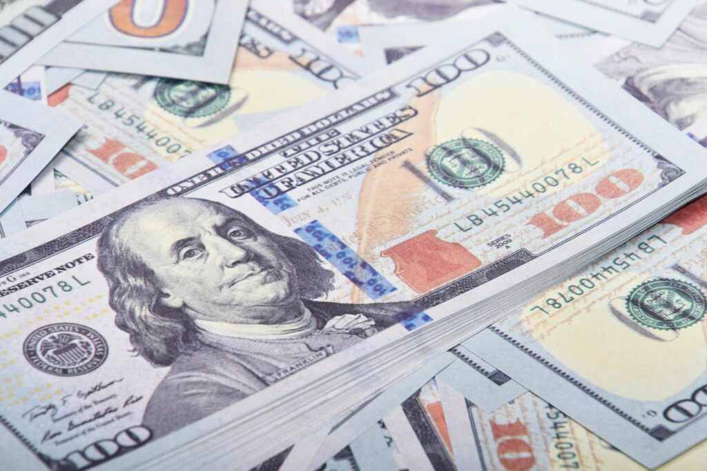 This image shows lots of dollar currency